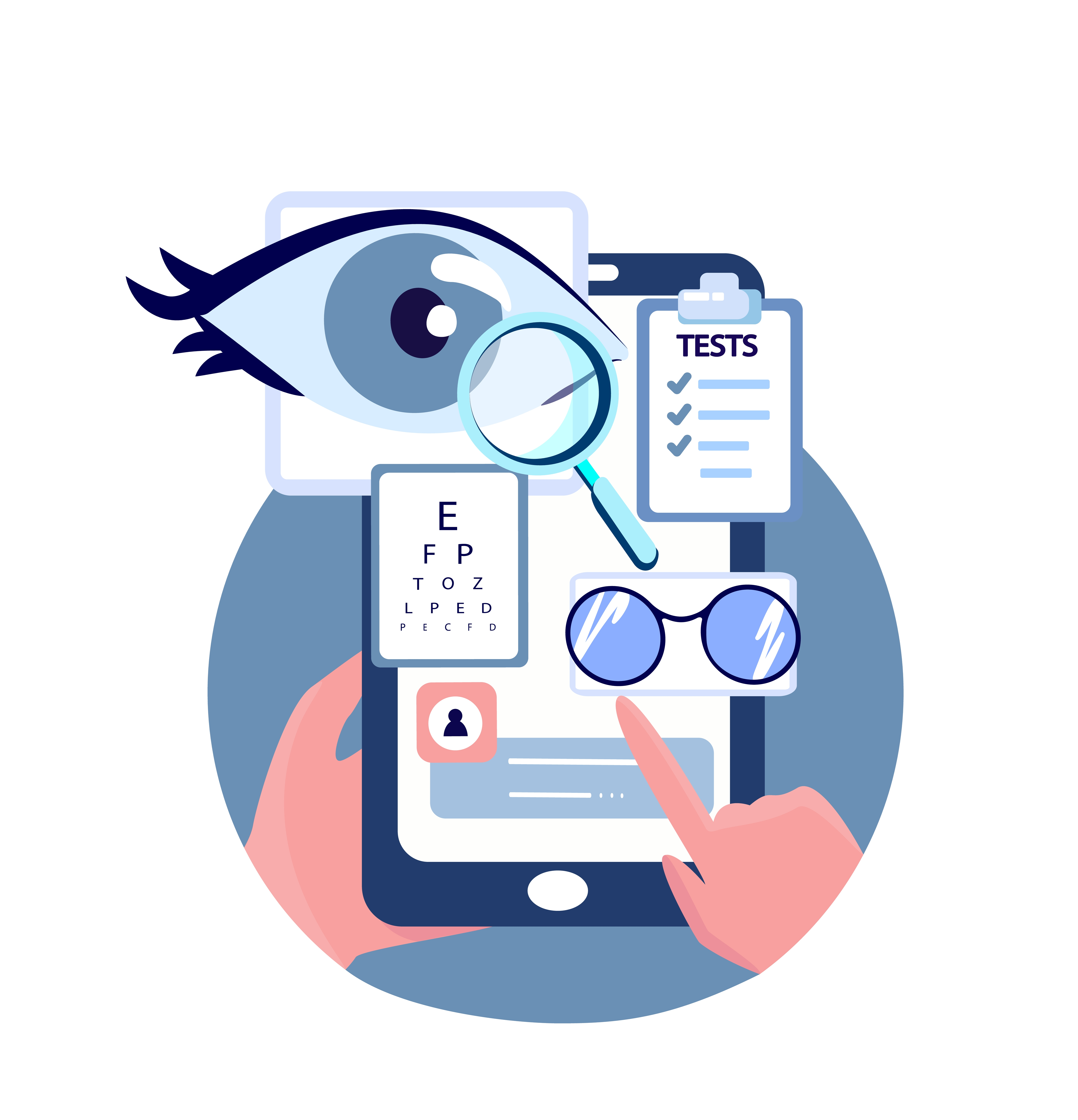 Eye Exam on a Tablet Image